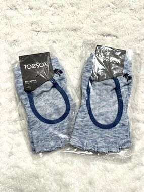 NWT- Toesox Women's Bellarina Low-Cut Grip Socks Bundle - Deeo Sea Palm Tree